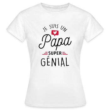 papa super génial / papa génial / superpapa - T-shirt Femme - blanc - Devant - AI Model Female 172 dark (172cm)