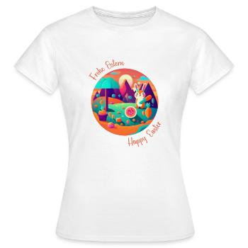 Joyeuses Pâques | Joyeuses Pâques | Illustration - T-shirt Femme - blanc - Devant - AI Model Female 172 dark (172cm)