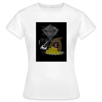 Schwarzes Vintage Geld T-Shirt - Frauen T-Shirt - Weiß - Vorne - AI Model Female 172 dark (172cm)