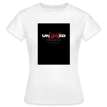 Lettrage illimité, moderne - T-shirt Femme - blanc - Devant - AI Model Female 172 dark (172cm)