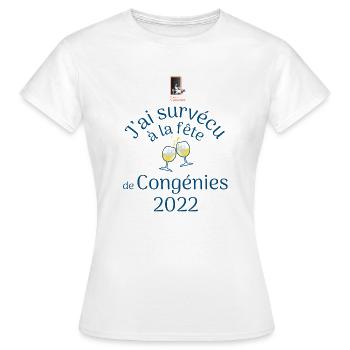 J'ai survécu à la fête à Congénies - T-shirt Femme - blanc - Devant - AI Model Female 172 dark (172cm)