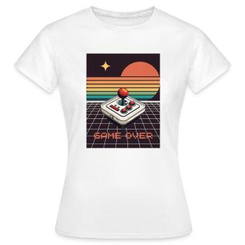Game Over, Rétro, Gaming, Joystick - T-shirt Femme - blanc - Devant - AI Model Female 172 dark (172cm)