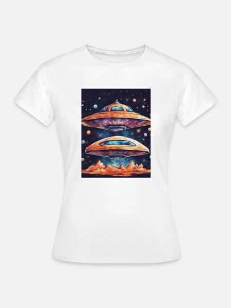 UFO Mutterschiff - Frauen T-Shirt - Weiß