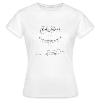Baby shower simple - T-shirt Femme - blanc - Devant - AI Model Female 172 dark (172cm)