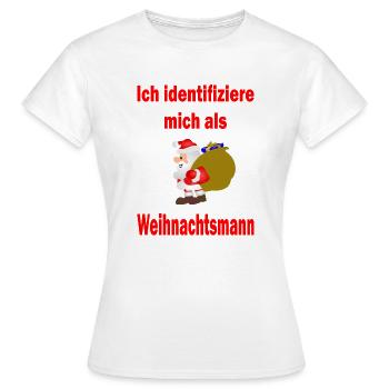 Weihnachtsmann Identität - Version 1 - Frauen T-Shirt - Weiß - Vorne - AI Model Female 172 dark (172cm)