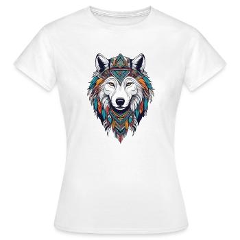 Loup arctique - T-shirt Femme - blanc - Devant - AI Model Female 172 dark (172cm)