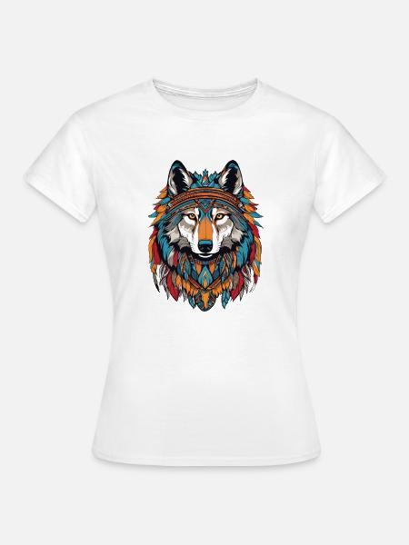 Wolf - Frauen T-Shirt - Weiß