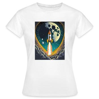 Emmenez-moi sur la lune Démarrage d’une fusée spatiale vintage - T-shirt Femme - blanc - Devant - AI Model Female 172 dark (172cm)