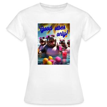 Partymode on - Frauen T-Shirt - Weiß - Vorne - AI Model Female 172 dark (172cm)
