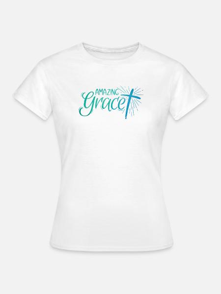 Amazing Grace Lettering - Frauen T-Shirt - Weiß