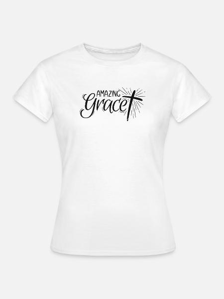 Amazing Grace Lettering - Frauen T-Shirt - Weiß