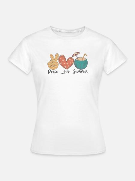 Frieden Liebe Sommer - Frauen T-Shirt - Weiß