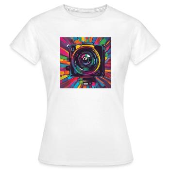 Appareil photo coloré - T-shirt Femme - blanc - Devant - AI Model Female 172 dark (172cm)