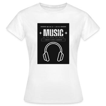 Kopfhörer - Frauen T-Shirt - Weiß - Vorne - AI Model Female 172 dark (172cm)