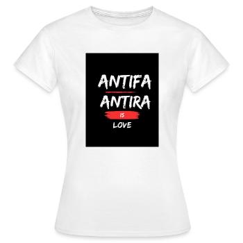 ANTIFA - T-shirt Femme - blanc - Devant - AI Model Female 172 dark (172cm)