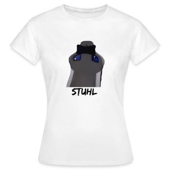 STUHL - Frauen T-Shirt - Weiß - Vorne - AI Model Female 172 dark (172cm)