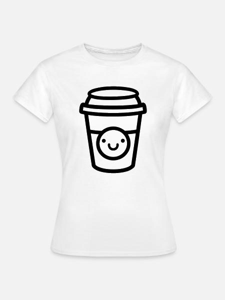 Kaffeebecher - Frauen T-Shirt - Weiß