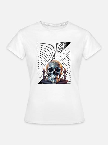Hand Made Skull Ahead - Frauen T-Shirt - Weiß
