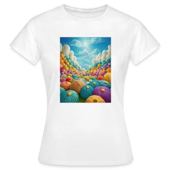 Tricoter sur Heavens Door - T-shirt Femme - blanc - Devant - AI Model Female 172 dark (172cm)