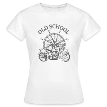 Vélo avec Old School - T-shirt Femme - blanc - Devant - AI Model Female 172 dark (172cm)
