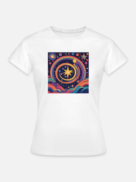 Spiritualität Stern Regenbogen Geschenk - Frauen T-Shirt - Weiß