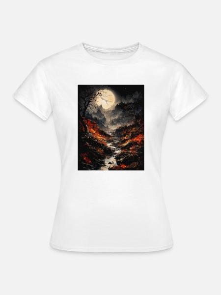 Magische Mondlandschaft - Frauen T-Shirt - Weiß