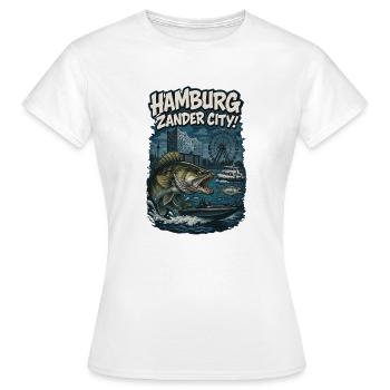 Hambourg Zander City ! Pêche à Hambourg - T-shirt Femme - blanc - Devant - AI Model Female 172 dark (172cm)