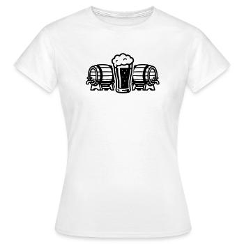 Bier Bierfass Bierglas - Frauen T-Shirt - Weiß - Vorne - AI Model Female 172 dark (172cm)
