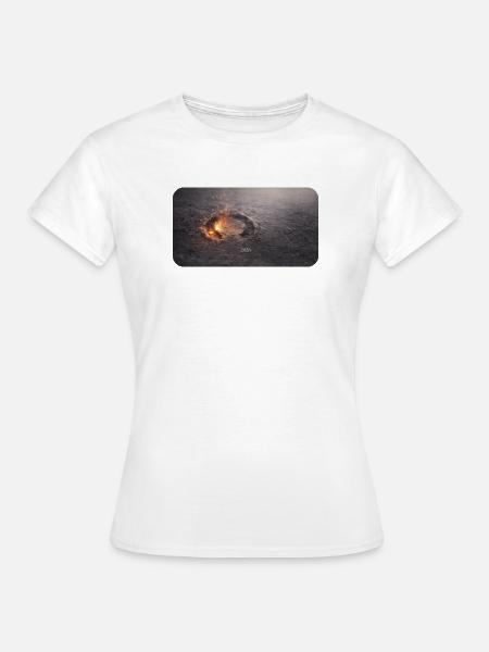 Hufspur im Ascheboden - Frauen T-Shirt - Weiß