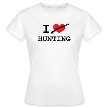 J'aime chasser - T-shirt Femme - blanc - Devant - AI Model Female 172 dark (172cm)