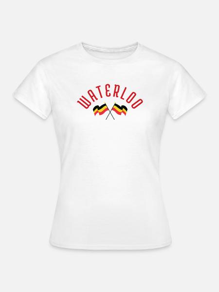 Waterloo Belgiska Flaggor - Frauen T-Shirt - Weiß