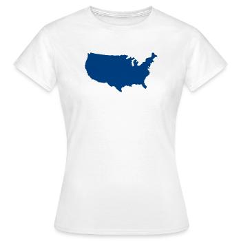 Karte der Vereinigten Staaten - Frauen T-Shirt - Weiß - Vorne - AI Model Female 172 dark (172cm)