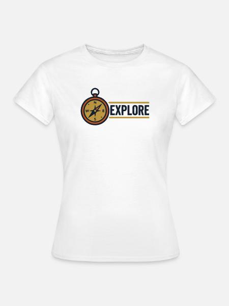 Explore Kompass Entdecken Text - Frauen T-Shirt - Weiß