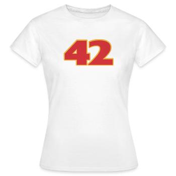 Die Antwort lautet 42 - Frauen T-Shirt - Weiß - Vorne - AI Model Female 172 dark (172cm)