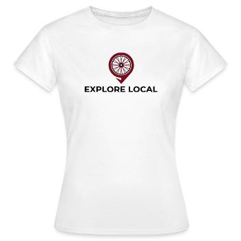 Entdecken Sie das lokale Trail-Radsportshirt - Frauen T-Shirt - Weiß - Vorne - AI Model Female 172 dark (172cm)