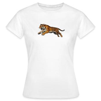 Style artistique rétro de Tiger - T-shirt Femme - blanc - Devant - AI Model Female 172 dark (172cm)