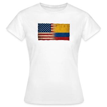 Identité du drapeau d’amitié États-Unis-Paraguay - T-shirt Femme - blanc - Devant - AI Model Female 172 dark (172cm)