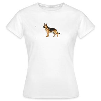German Shepherd. Retro Style - Women's T-Shirt - white - Front - AI Model Female 172 dark (172cm)
