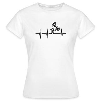 Heartbeat Motocross - T-shirt Femme - blanc - Devant - AI Model Female 172 dark (172cm)