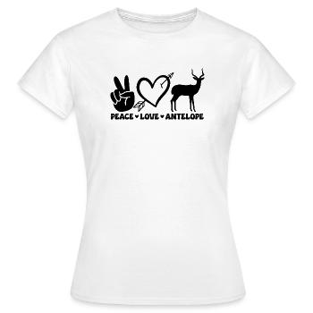 Cœur d’antilope Motif animal de paix - T-shirt Femme - blanc - Devant - AI Model Female 172 dark (172cm)