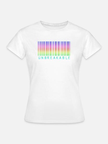 Barcode Unbreakable Rainbow - Frauen T-Shirt - Weiß