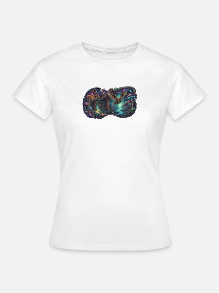 Nachtwald Drachenpfad - Frauen T-Shirt - Weiß