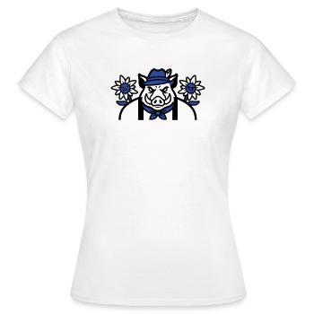 Armoiries de Sanglier Edelweiss - T-shirt Femme - blanc - Devant - AI Model Female 172 dark (172cm)