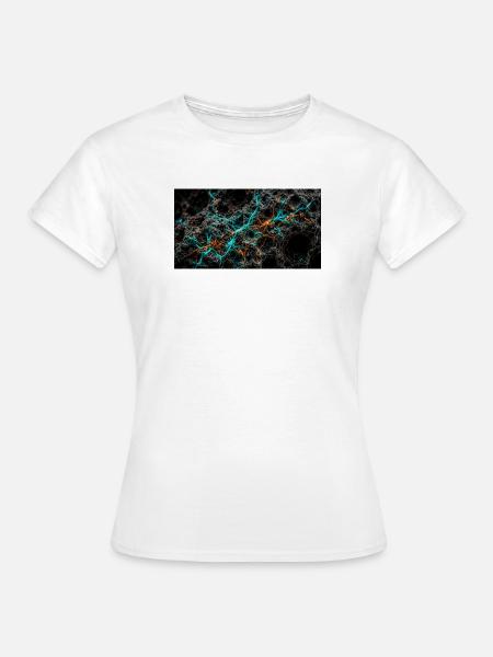 Bioluminescent Neural Network on Volcanic Stone - Frauen T-Shirt - Weiß