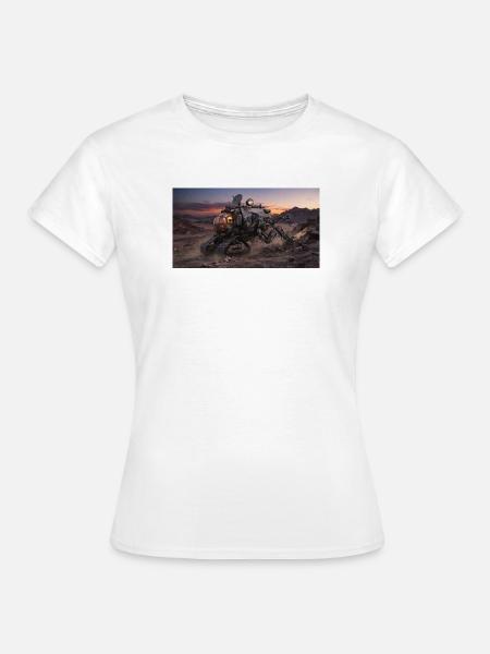 Sci-Fi Mars Exploration Rover in Rocky Desert - Frauen T-Shirt - Weiß