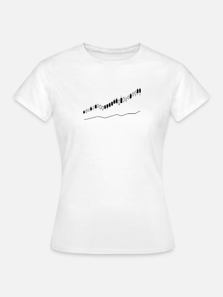 Bullenmarkt-Candlestick-Graph - Frauen T-Shirt - Weiß