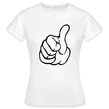 Daumen hoch - Frauen T-Shirt - Weiß - Vorne - AI Model Female 172 dark (172cm)