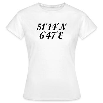 Düsseldorf Düsseldorfer Koordinaten - Frauen T-Shirt - Weiß - Vorne - AI Model Female 172 dark (172cm)