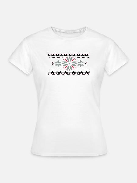Star pattern in the Norwegian style - Women's T-Shirt - white