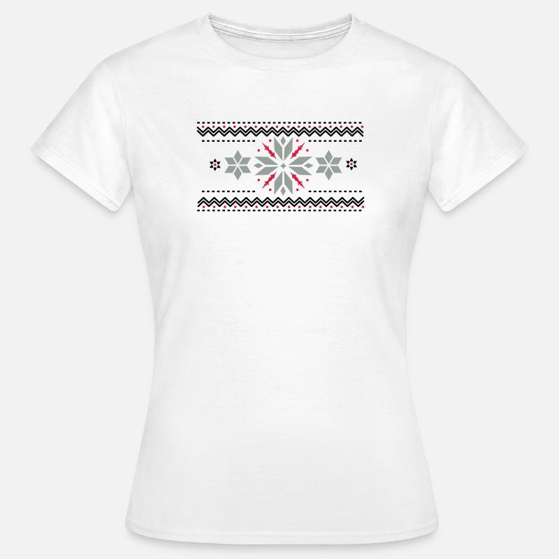 Star pattern in the Norwegian style - Women's T-Shirt - white